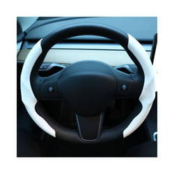 Suede Leather Anti-slip Car Steering Wheel Cover All Seasons Universal - white