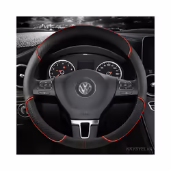 Car Steering Wheel Cover 38cm PU Leather For VW Sharan Passat Caddy Touran - EO38CM