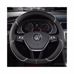 Car Steering Wheel Cover 38cm PU Leather For VW Sharan Passat Caddy Touran - EO38CM