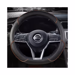 Car Steering Wheel Cover D Type PU Leather For Nissan X-trail Qashqai - Red