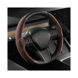 For Tesla Steering Wheel Cover for Tesla Model 3 Model Y Model S Black - For Tesla-Brown
