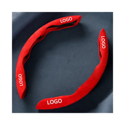 Car Steering Wheel Cover Suede Custom logo For Mercedes Benz AMG GLS A - Red For Benz