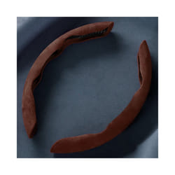 Car Steering Wheel Cover Suede Custom logo For BMW F30 F31 F32 F34 F20 - Coffee