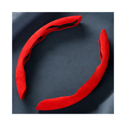 Car Steering Wheel Cover Suede Custom logo For Land Rover Range Rover - Red