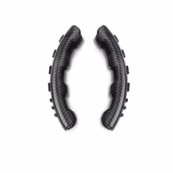 2PCS Universal Car Steering Wheel Cover Carbon Fiber Car Steering Wheel - Black