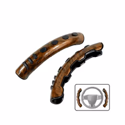 2PCS Universal Car Steering Wheel Cover Carbon Fiber Car Steering Wheel - Brown