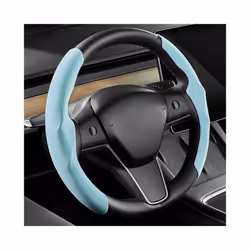 Steering Wheels Cover For Tesla Model 3 Model Y Suede Non-Slip Car Decor - blue