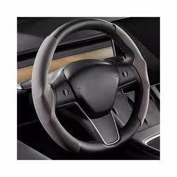 Steering Wheels Cover For Tesla Model 3 Model Y Suede Non-Slip Car Decor - grey