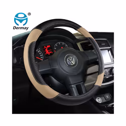 Car-styling Steering Wheel Cover PU Leather 37-38CM Cars Wheel Covers - Beige