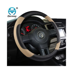 Car-styling Steering Wheel Cover PU Leather 37-38CM Cars Wheel Covers - Beige