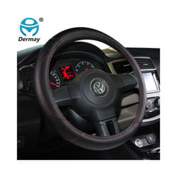 Car-styling Steering Wheel Cover PU Leather 37-38CM Cars Wheel Covers - Black