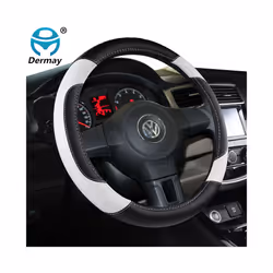 Car-styling Steering Wheel Cover PU Leather 37-38CM Cars Wheel Covers - White