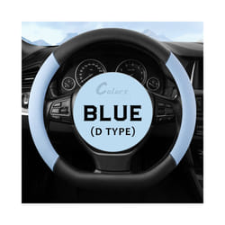 Car Steering Wheel Cover PU Leather D Shape Auto Steering Wheel Cover - BLUE D type