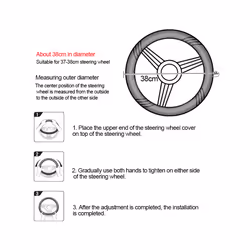 Car-styling Steering Wheel Cover Carbon Fiber Leather 37-38CM Cars Wheel - Beige