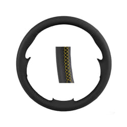 Hand-stitched Artificial Leather Car Steering Wheel Cover For Fiat 500 - Yellow line