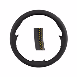 Artificial Leather Car Steering Wheel Cover For Mercedes Benz W164 M-Class - Yellow line