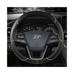 Car Steering Wheel Covers 38cm For Hyundai i30 Creta Tucson ix35 Solaris - BEIGE O SHPAE