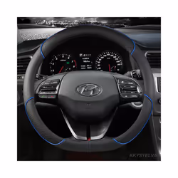 Car Steering Wheel Covers 38cm For Hyundai i30 Creta Tucson ix35 Solaris - BLUE D SHPAE
