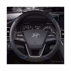 Car Steering Wheel Covers 38cm For Hyundai i30 Creta Tucson ix35 Solaris - BLUE O SHPAE
