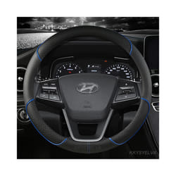 Car Steering Wheel Covers 38cm For Hyundai i30 Creta Tucson ix35 Solaris - BLUE O SHPAE