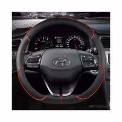 Car Steering Wheel Covers 38cm For Hyundai i30 Creta Tucson ix35 Solaris - RED D SHPAE