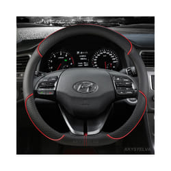 Car Steering Wheel Covers 38cm For Hyundai i30 Creta Tucson ix35 Solaris - RED D SHPAE