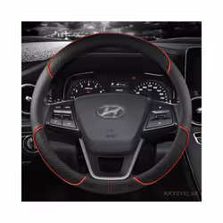 Car Steering Wheel Covers 38cm For Hyundai i30 Creta Tucson ix35 Solaris - RED O SHPAE