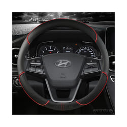 Car Steering Wheel Covers 38cm For Hyundai i30 Creta Tucson ix35 Solaris - RED O SHPAE