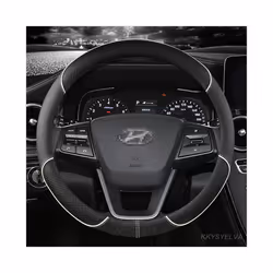 Car Steering Wheel Covers 38cm For Hyundai i30 Creta Tucson ix35 Solaris - RED O SHPAE