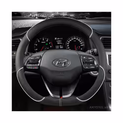 Car Steering Wheel Covers 38cm For Hyundai i30 Creta Tucson ix35 Solaris - WHITE D SHPAE