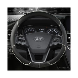 Car Steering Wheel Covers 38cm For Hyundai i30 Creta Tucson ix35 Solaris - WHITE O SHPAE