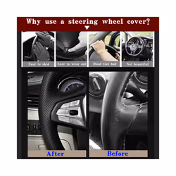 Car Steering Wheel Cover For Volkswagen VW Polo 2003 2004 2005 2006 DIY - Red Thread