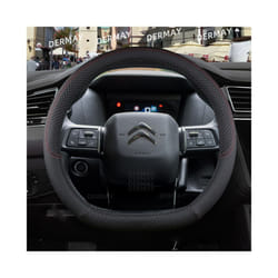 for Citroen C4 2021 2022 2023  Car Steering Wheel Cover PU Leather Non-slip - Black