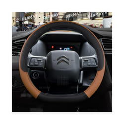 for Citroen C4 2021 2022 2023  Car Steering Wheel Cover PU Leather Non-slip - Brown