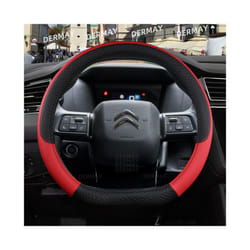 for Citroen C4 2021 2022 2023  Car Steering Wheel Cover PU Leather Non-slip - Red