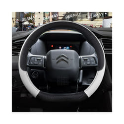 for Citroen C4 2021 2022 2023  Car Steering Wheel Cover PU Leather Non-slip - White