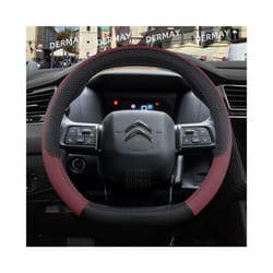 for Citroen C4 2021 2022 2023  Car Steering Wheel Cover PU Leather Non-slip - Wine Red