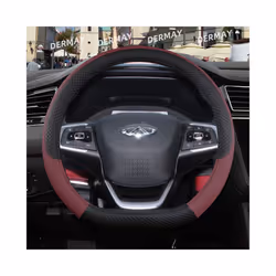for Chery Tiggo 7 Pro Tiggo 7 Plus T15 DR F35 6.0 Car Steering Wheel Cover - D shape Wine Red