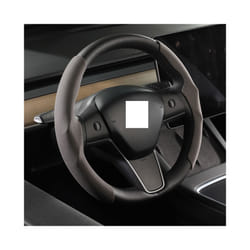 Suede Steering Wheel Cover Custom Fit for Tesla Model 3 Y 2017-2022 2023 - grey