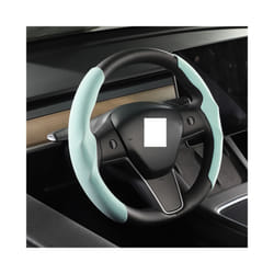 Suede Steering Wheel Cover Custom Fit for Tesla Model 3 Y 2017-2022 2023 - Sky blue