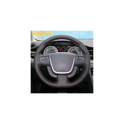 Car Accessories Leather Hand-stitched Car Steering Wheel Cover For Peugeot - RED LINE