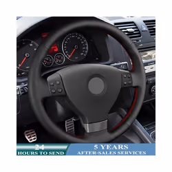 Customized Car Steering Wheel Cover Hand Sewing Non-slip Car Accessories - Gray Thread