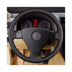 Customized Car Steering Wheel Cover Hand Sewing Non-slip Car Accessories - Gray Thread
