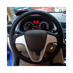 Car accessories Genuine leather Car Steering wheels cover For Hyundai - red line