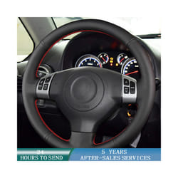 Car Steering Wheel Cover Wrap Non-Slip Car Accessories Original Steering - Red Thread