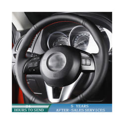 Customized Car Steering Wheel Cover Non-Slip Car Accessories For Mazda - 3 Colors Thread