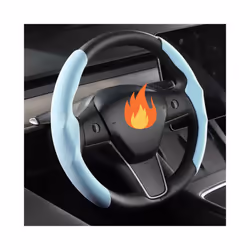 For Tesla Model 3 Steering Wheel Cover Suede Ultra Thin Sweat Absorbent - Orange