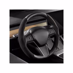 For Tesla Model 3 Steering Wheel Cover Suede Ultra Thin Sweat Absorbent - white