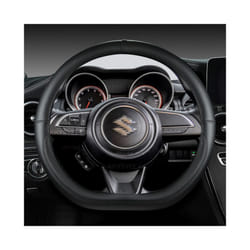 Microfiber Leather D Shape 38cm Car Steering Wheel Cover For Suzuki Swift - BLACK