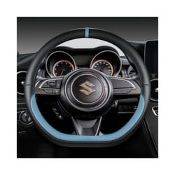 Microfiber Leather D Shape 38cm Car Steering Wheel Cover For Suzuki Swift - BLUE